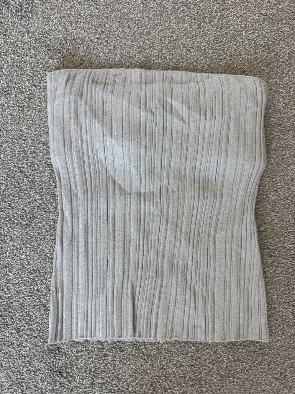 Madewell Aimee Song Ribbed Strapless Knit Top — Light Gray